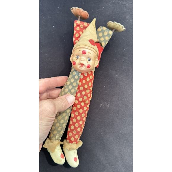 CIRCUS CLOWN DOING HAND STAND TIN WIND UP TOY JAPAN 1930s WORKS! -TO18 - Picture 4 of 11